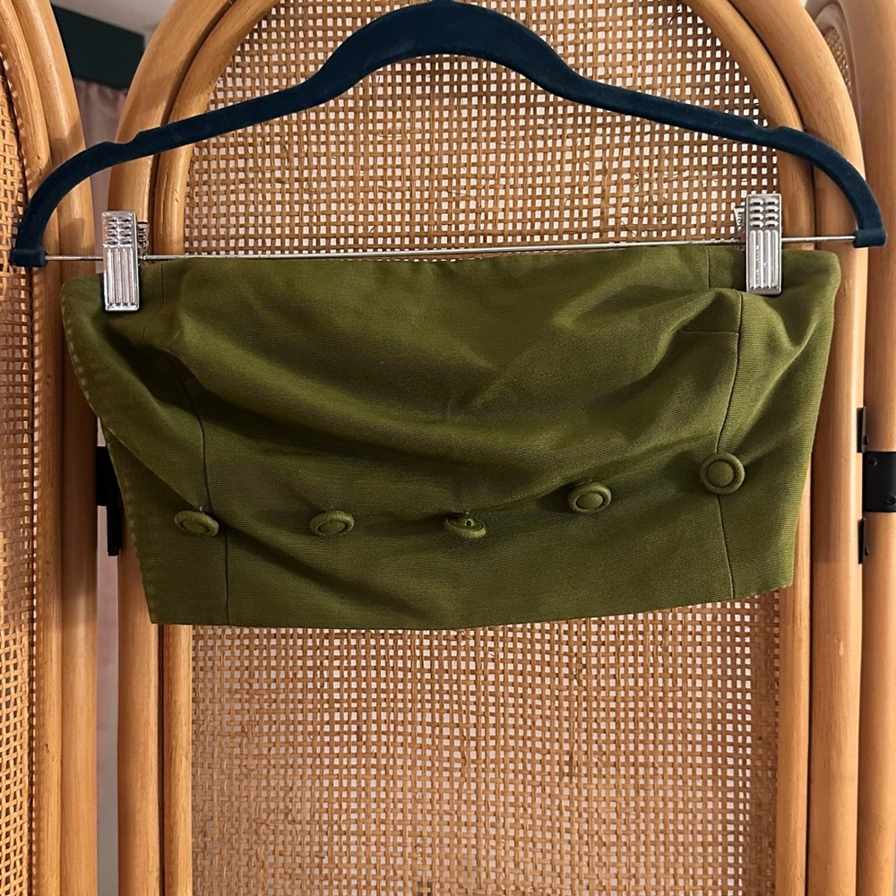Anthropologie Maeve Olive Green Dress / Co-ord Set - Picture 3 of 7